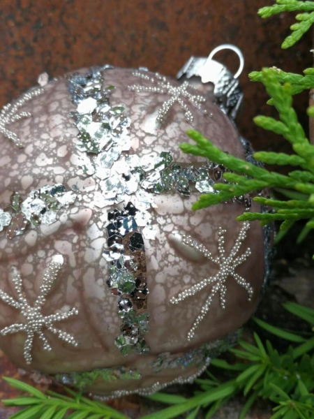 Christbaumkugel Cosmata Glitter, beige