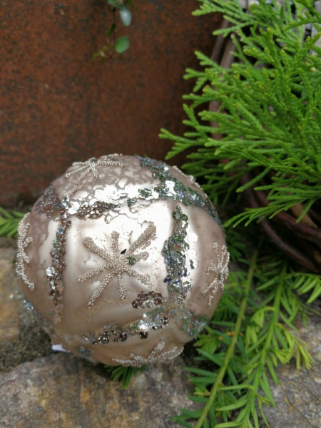Christbaumkugel Cosmata Glitter, hellbraun