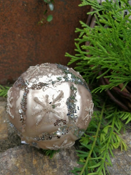 Christbaumkugel Cosmata Glitter, hellbraun