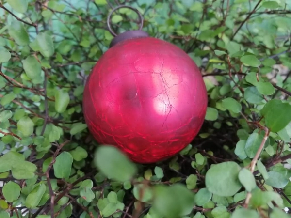 Christbaumkugel Crackle, antik rot