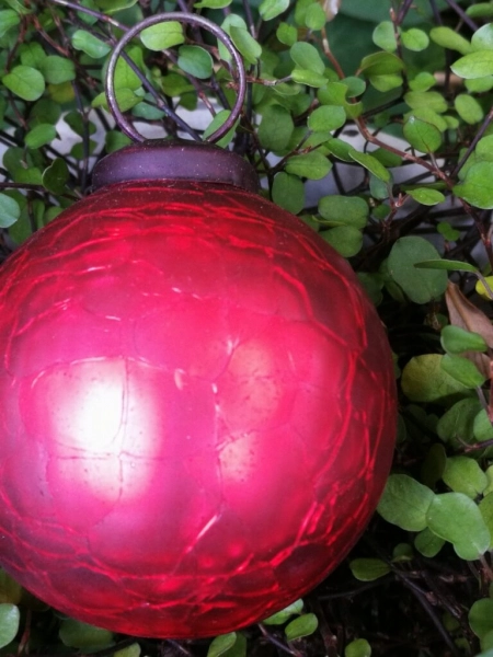 Christbaumkugel Crackle, antik rot