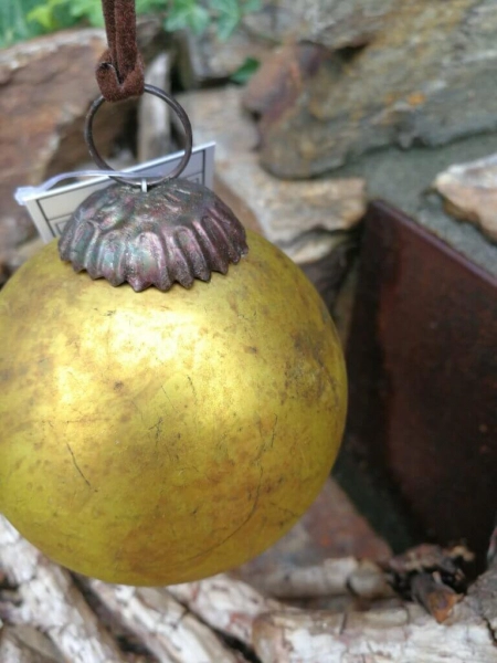 Christbaumkugel aus Glas, Markov, antikgold