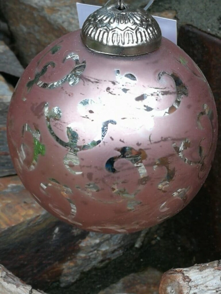 Christbaumkugel aus Glas, Penelope, beerenfarben