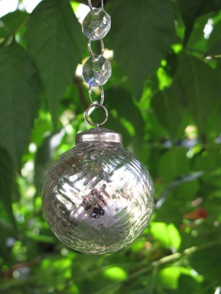 Christbaumkugel Princess mit Rifflemuster aus Glas