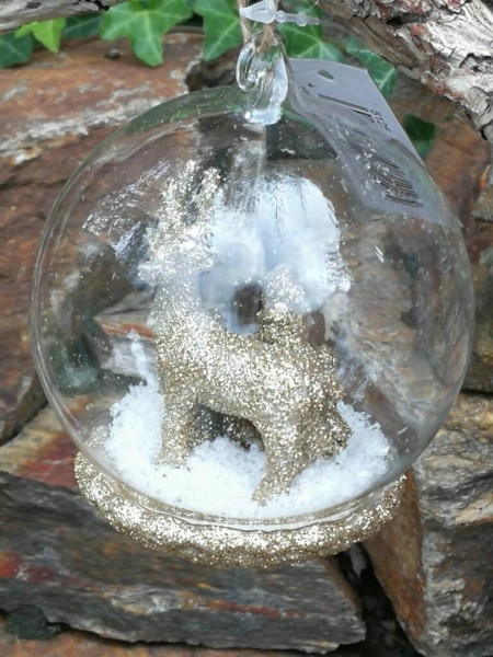 Christbaumkugel Hirsch silber