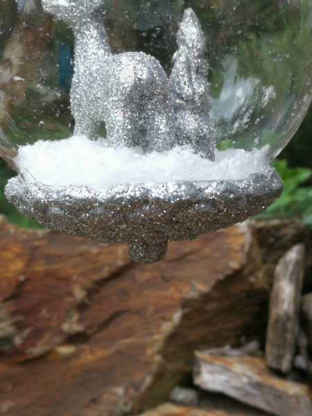 Christbaumkugel Hirsch silber