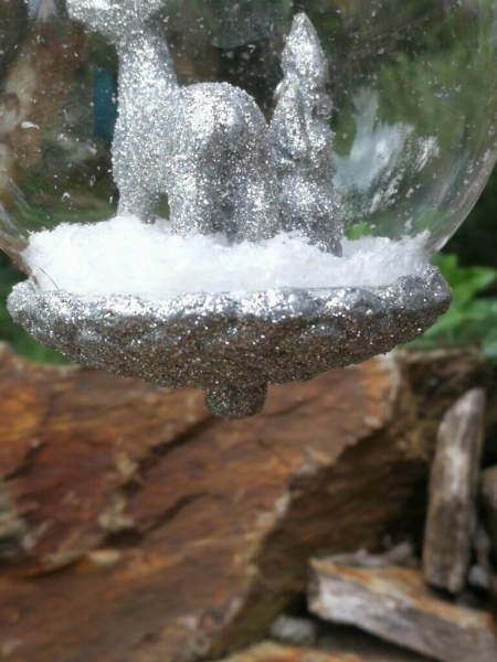 Christbaumkugel Hirsch silber