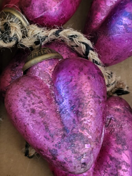 Christbaumkugel Herz, pink