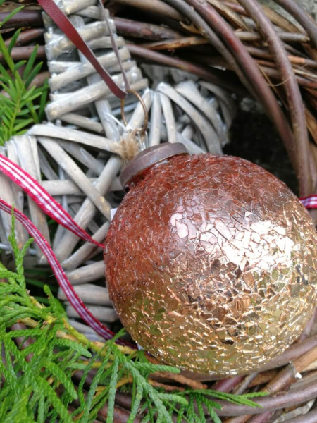 Christbaumkugel Jaenna, kupfer-gold