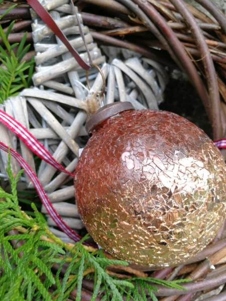 Christbaumkugel Jaenna, kupfer-gold