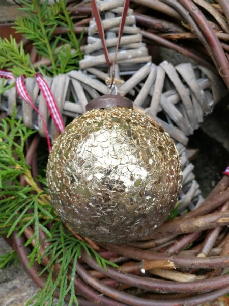 Christbaumkugel Jaenna, silber-gold