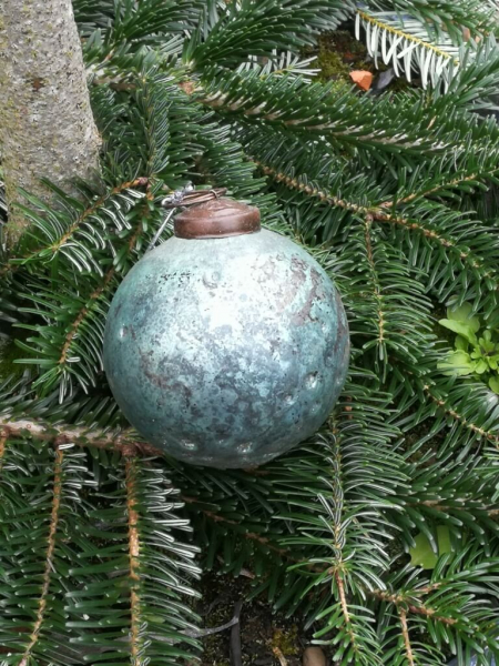 Christbaumkugel Jardim, blau-grün matt