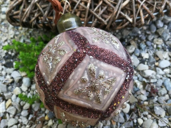 Christbaumkugel Maila, hellbraun, Stern gold