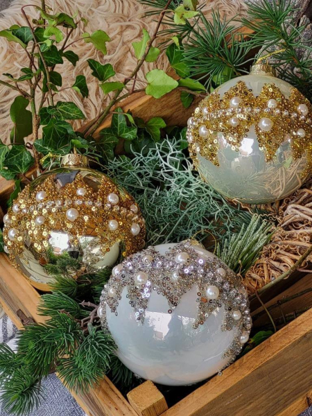 Weihnachtskugel Opulent, gold
