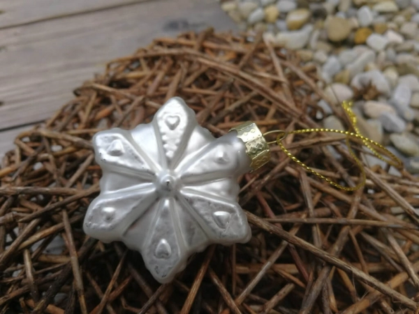Christbaumkugel Schneeflocke Zilia 6-zackig, silber