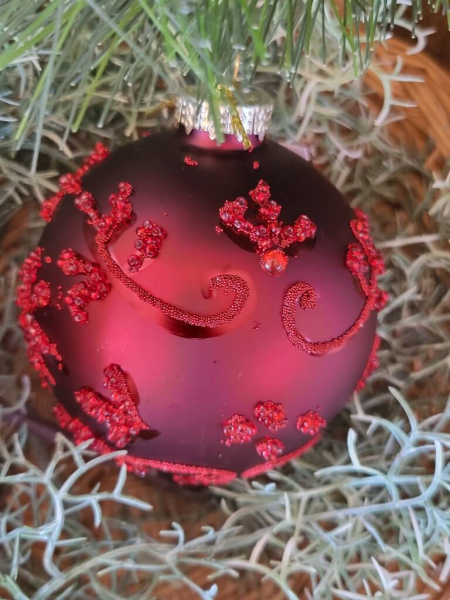 Christbaumkugel Oriana, Ornament matt, rot