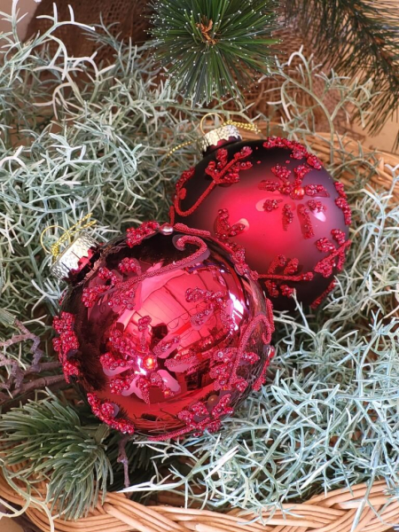 Christbaumkugel Oriana, Ornament glänzend, rot