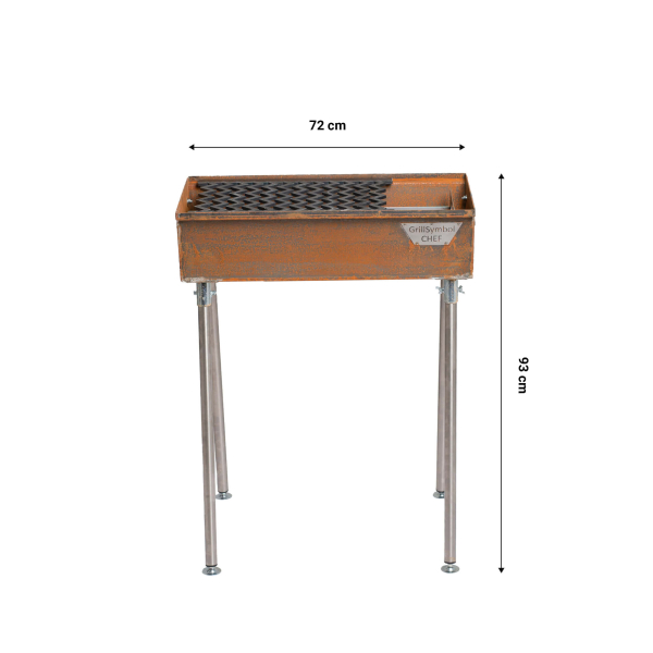 Cortenstahl Edelrost Holzkohlegrill Naked Chef
