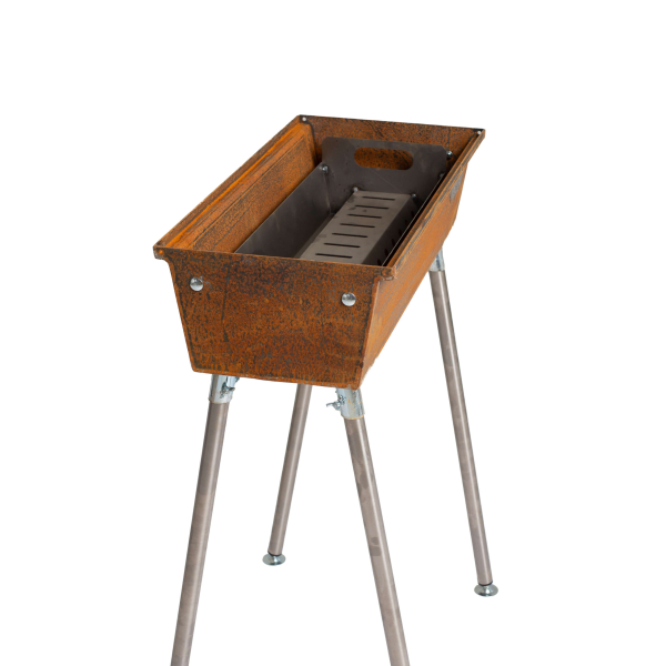 Cortenstahl Edelrost Holzkohlegrill Naked Chef