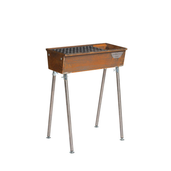 Cortenstahl Edelrost Holzkohlegrill Naked Chef