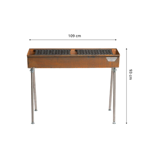 Cortenstahl Edelrost Holzkohlegrill Naked Chef XL