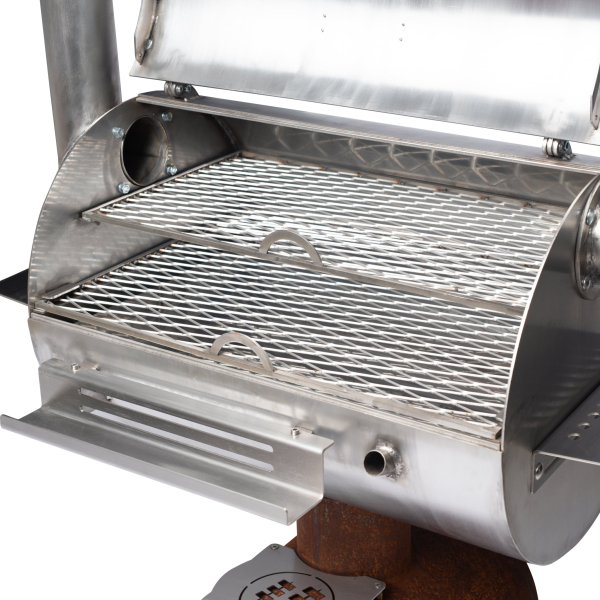 Cortenstahl Edelrost Smoker Holzkohlegrill Smoky Beast silver