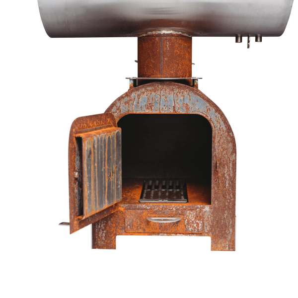 Cortenstahl Edelrost Smoker Holzkohlegrill Smoky Beast silver