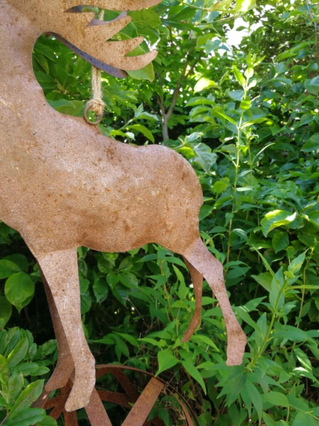 Aufhänger Hirsch Rosko, Zink mit Rostoptik
