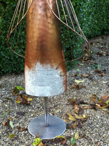 Dekoengel Laila auf Fuß, Bronzeoptik