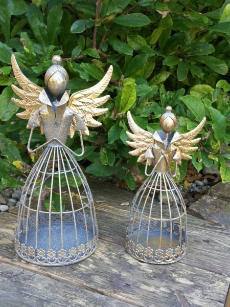 Dekoengel Meike, grau-gold