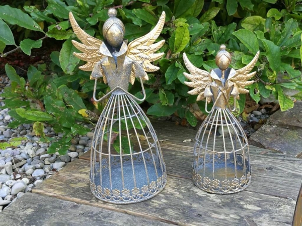 Dekoengel Meike, grau-gold