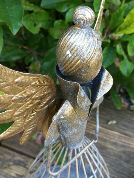 Dekoengel Meike, grau-gold