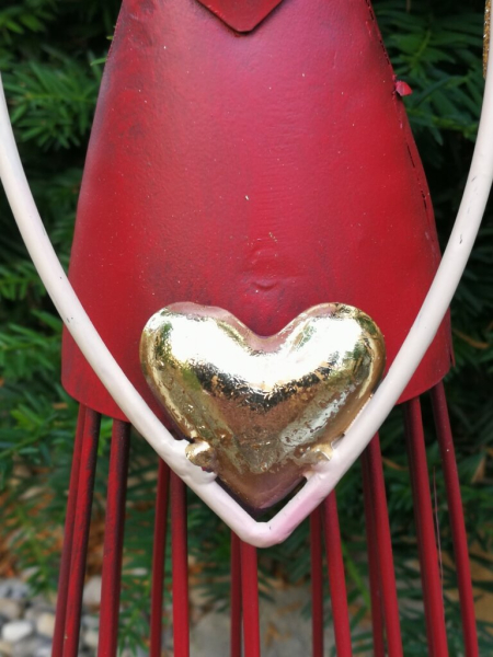 Dekoengel Enkeli, rot-gold, Hand unten