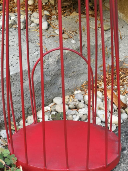 Dekoengel Enkeli, rot-gold, Hand unten