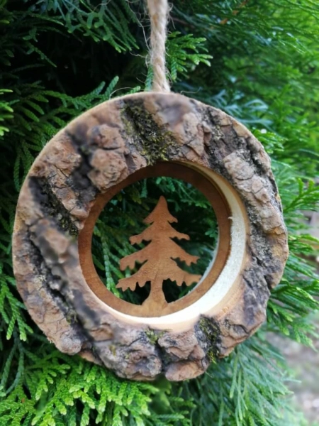 Edelrost-Holz 6er Set Dekohänger Waldleben