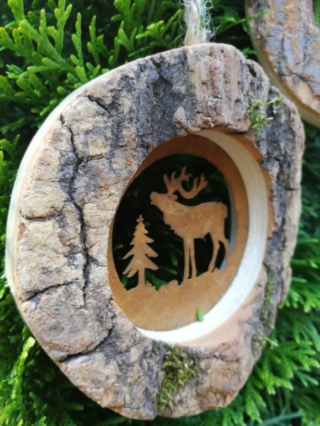 Edelrost-Holz 6er Set Dekohänger Waldleben