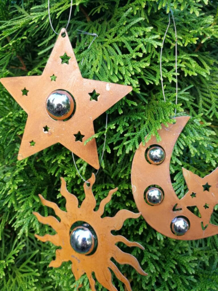 Edelrostoptik 6er Set Dekohänger Weihnachten
