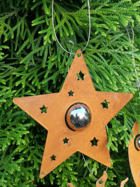 Edelrostoptik 6er Set Dekohänger Weihnachten