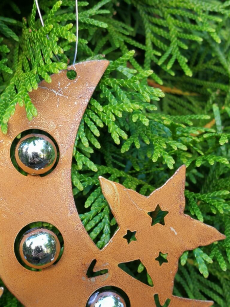 Edelrostoptik 6er Set Dekohänger Weihnachten