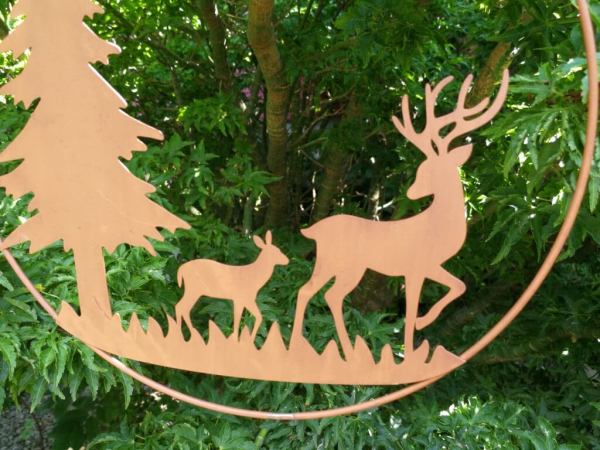 Dekohänger Hirsche mit Reh stehend