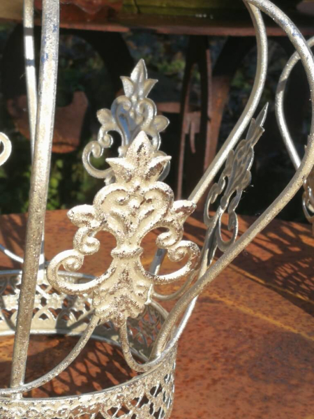 Dekokrone Teal, silber-glitzer