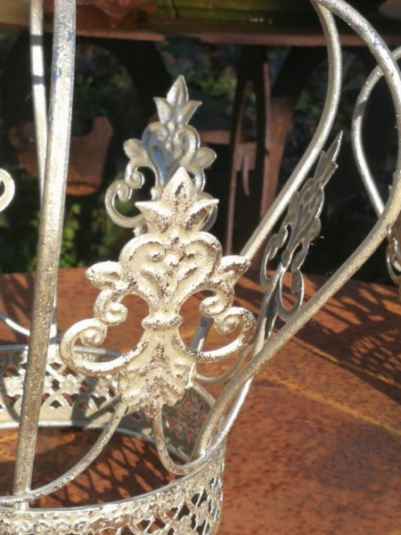 Dekokrone Teal, silber-glitzer