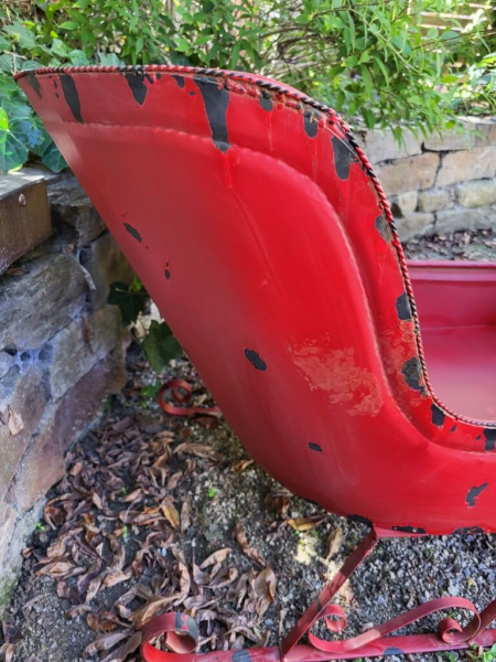 Dekoschlitten Natale, rot