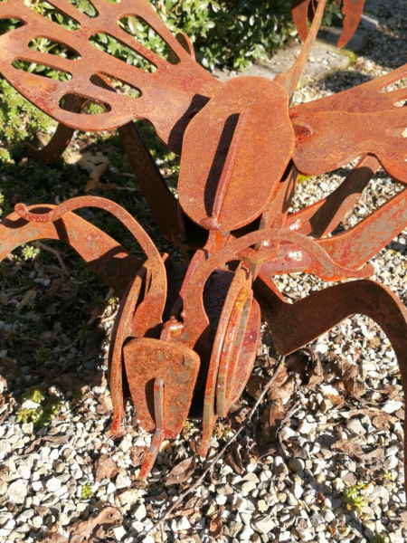 Edelrost Gartenstecker Libelle 3D, groß