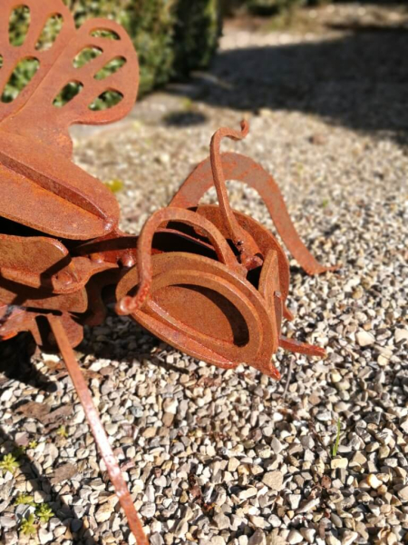 Edelrost Gartenstecker Libelle 3D, groß