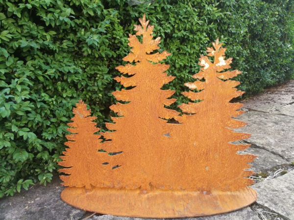 Edelrost Weihnachtsbaum, 3er-Bäume