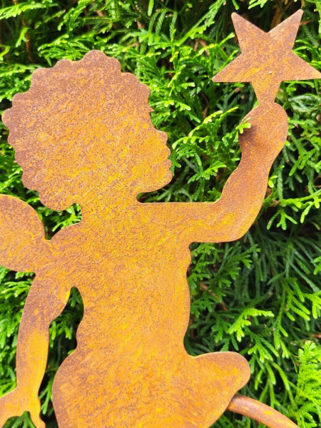 Edelrost Ampelhalter Engel mit Stern