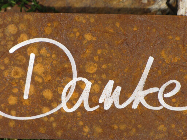 Edelrost Anhänger "Danke"