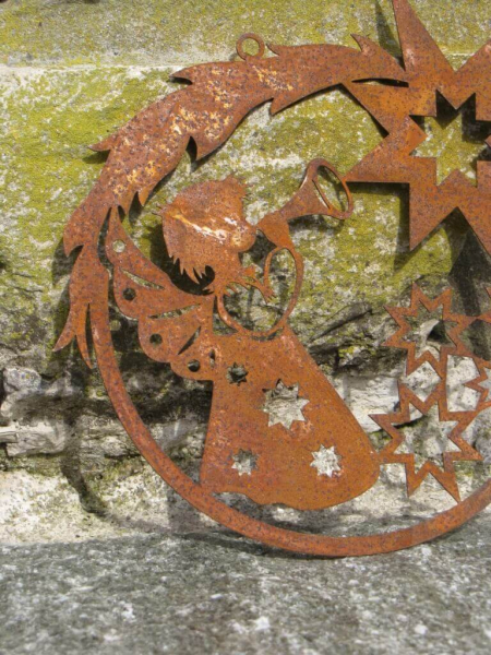 Edelrost Christbaumschmuck Engel mit Sternen