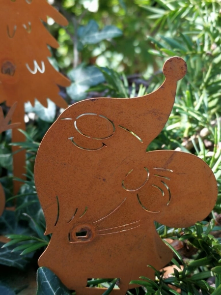 Edelrost Bastelset Winterstecker mit Nikolaus, 5 teilig